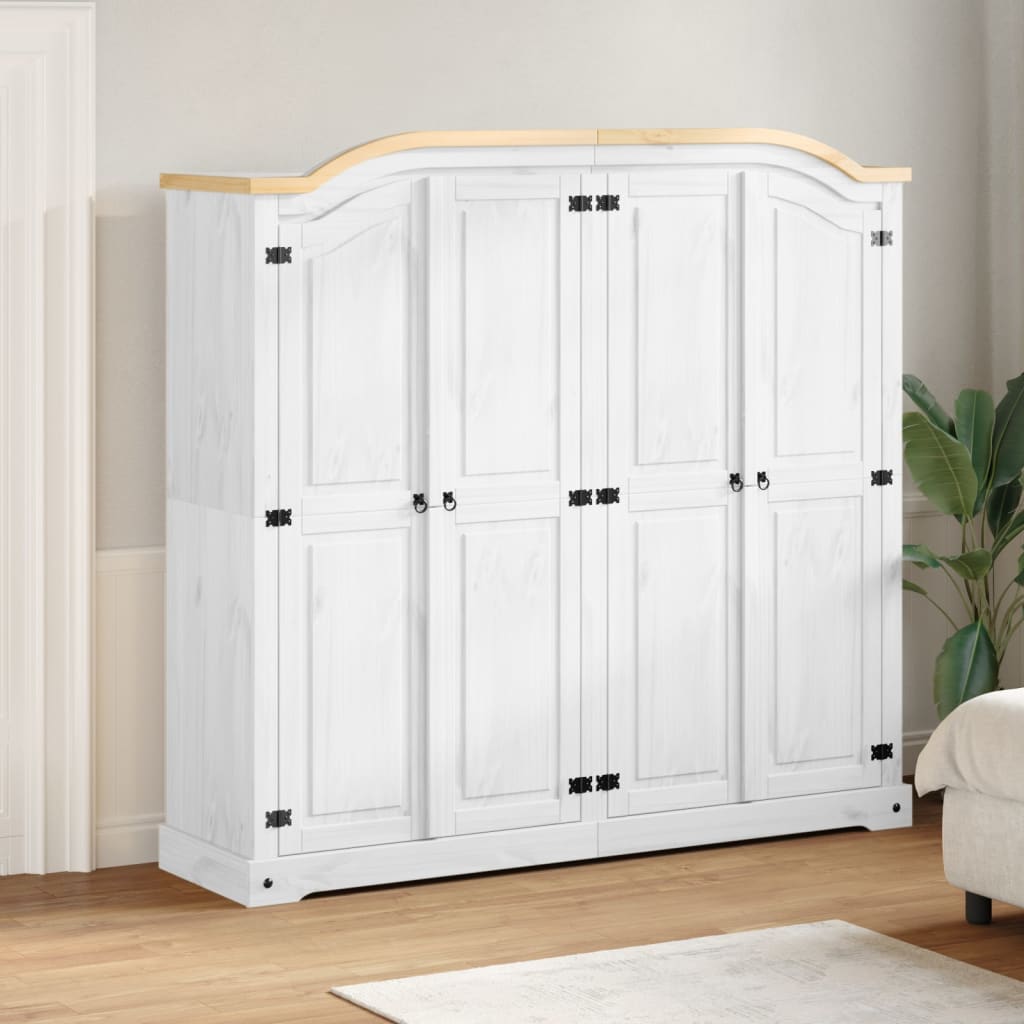 Kleiderschrank Corona 194x52x186 cm Massivholz Kiefer