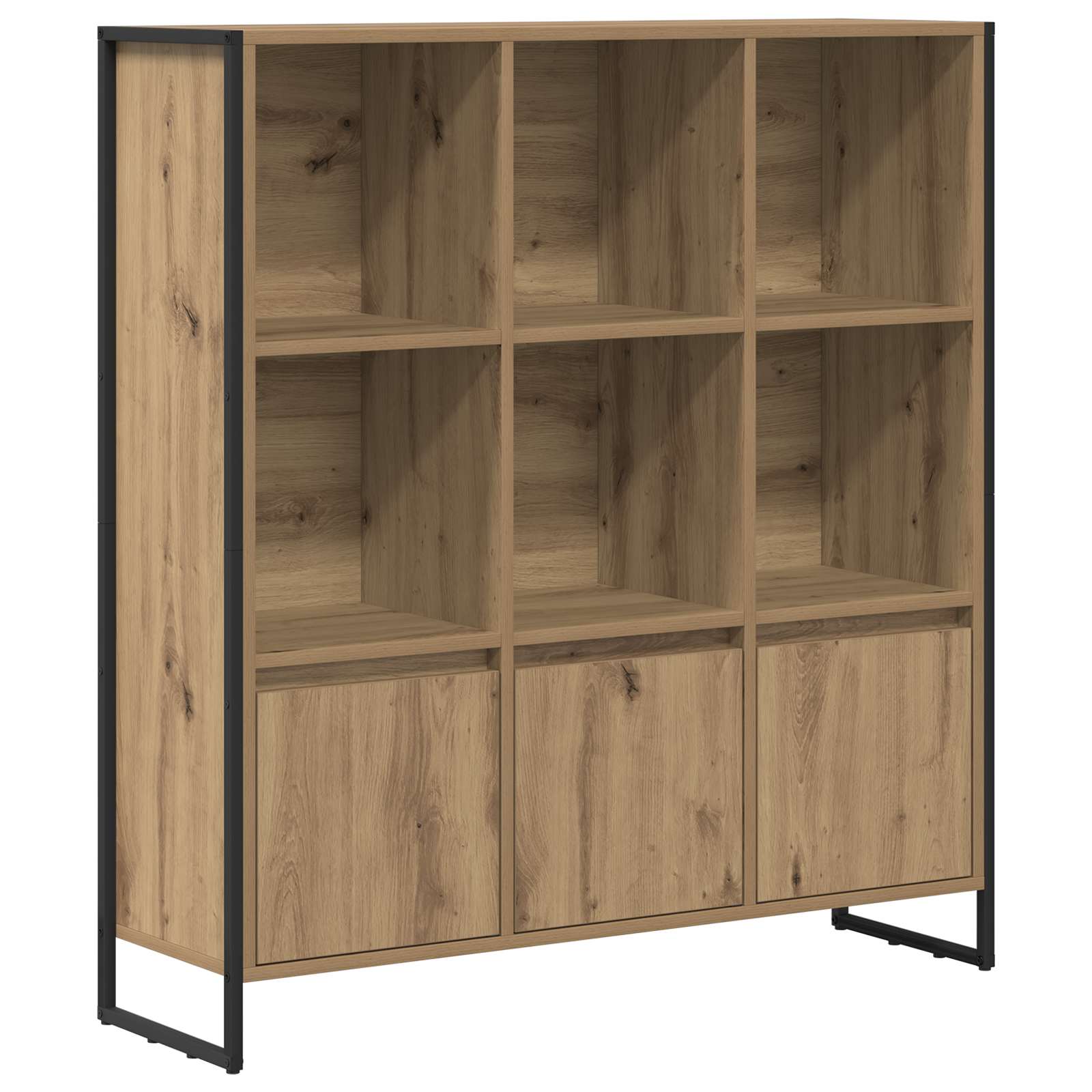 Bücherregal 2 pcs Schwarz Eichen-Optik 99,5 x 30 x 108 cm