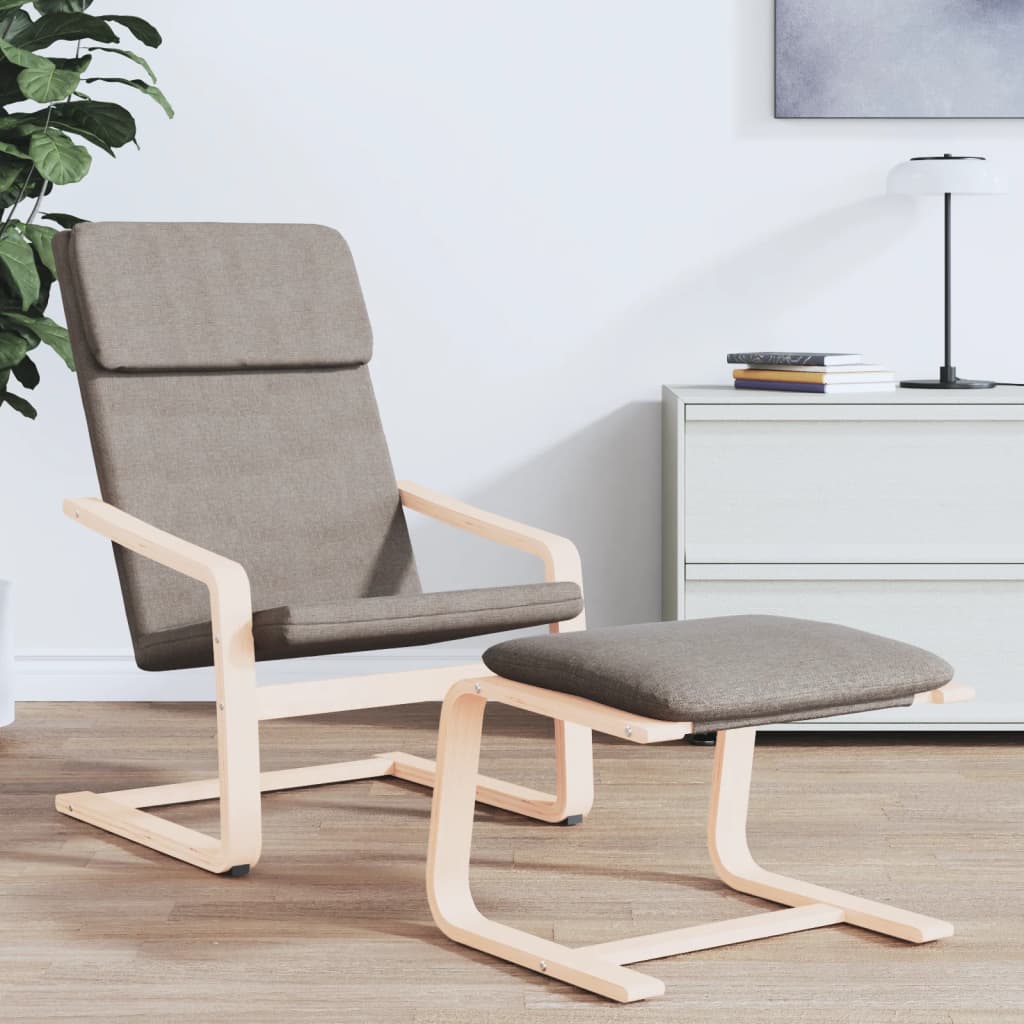 Fußhocker Creme 51x41x40 cm Stoff