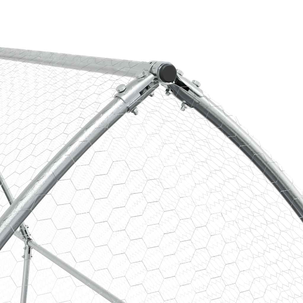 Hühnerkäfig Silbern 200x105x182 cm Verzinkter Stahl