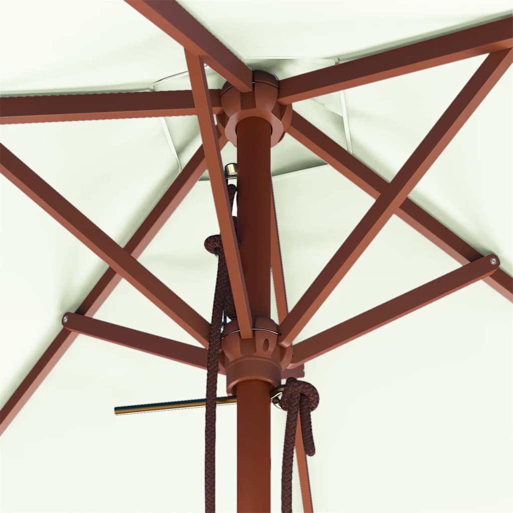Sonnenschirm mit Holzmast Schwarz 150x200 cm