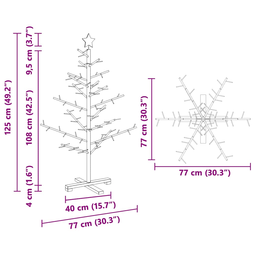 Holz Weihnachtsbaum Natur 150 cm Massives Kiefernholz