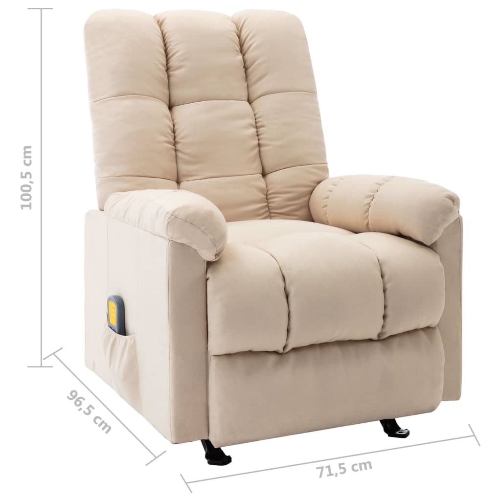 Massagesessel Hellgrau Stoff
