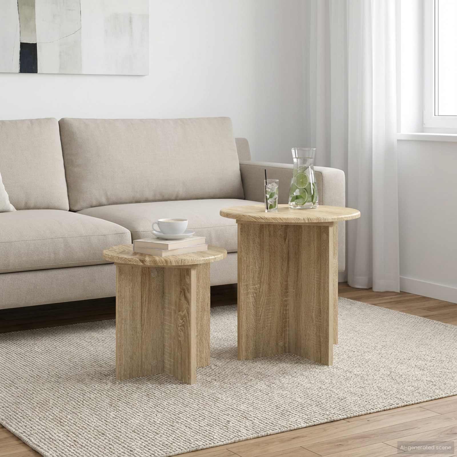 Beistelltisch-Set mit Speicher 2 pcs Holzwerkstoff