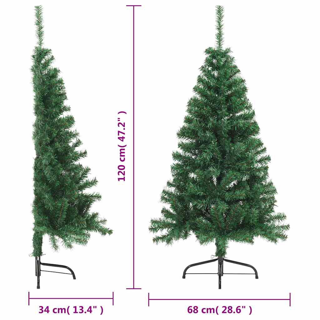 Künstlicher Halb-Weihnachtsbaum mit Ständer Grün 150 cm PVC