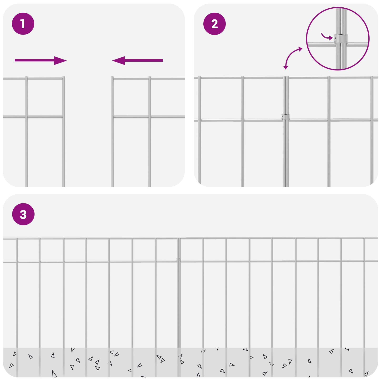 Gartenzaun-Paneel 12 pcs Verzinkter Stahl Silber
