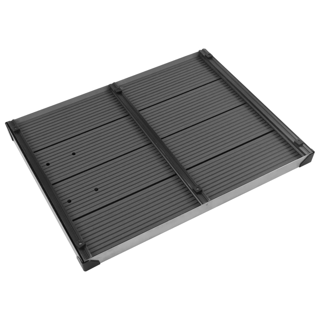 Garten-Duschwanne WPC Edelstahl 110 x 62 cm Braun