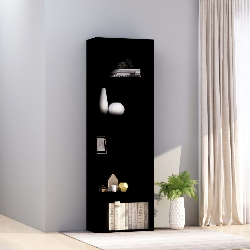 Bücherregal Schwarz Eichen-Optik 80x30x189 cm Holzwerkstoff