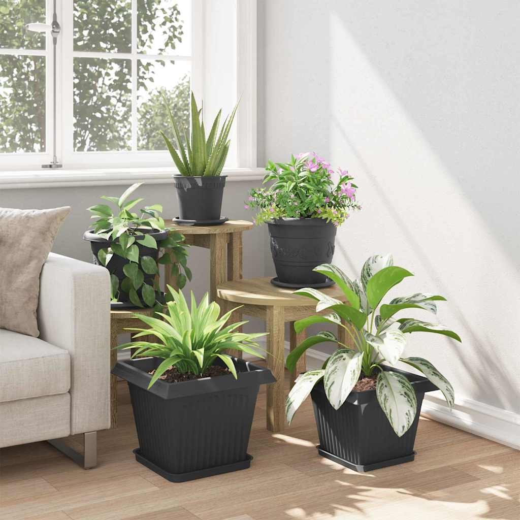 Blumentöpfe 6 pcs Ziegelrot 20 x 20 x 16 cm Kunststoff