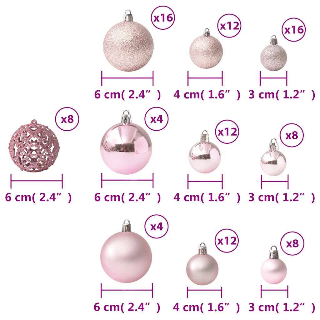 100-tlg. Weihnachtskugel-Set Weiß