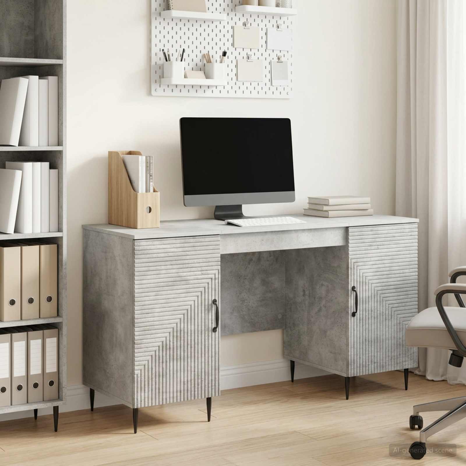 Schreibtisch mit Regal Schwarz 142,5 x 50 x 75 cm Holzwerkstoff