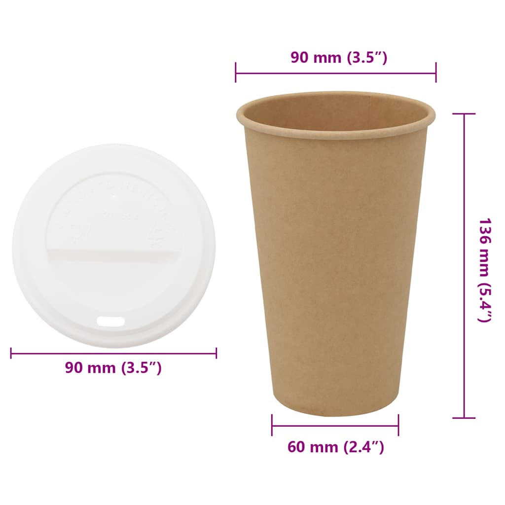 Pappbecher mit Deckeln 1000 Stk. 12oz 300ml