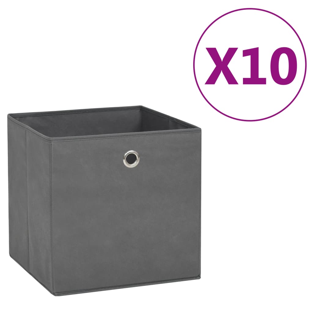 Aufbewahrungsboxen mit Deckeln 10 Stk. 28x28x28 cm Schwarz