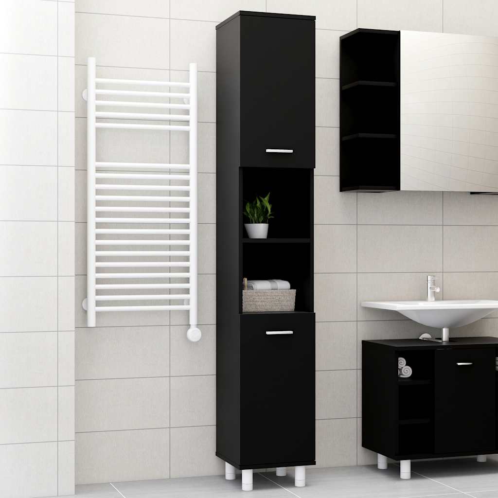Badezimmerschrank Weiß 30x30x179 cm Holzwerkstoff