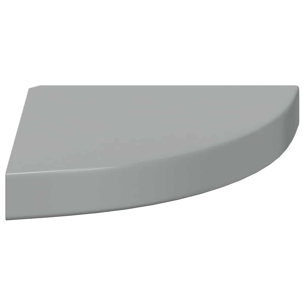 Schwebende Eckregale 2 Stk. Hochglanz-Weiß 25x25x3,8 cm MDF