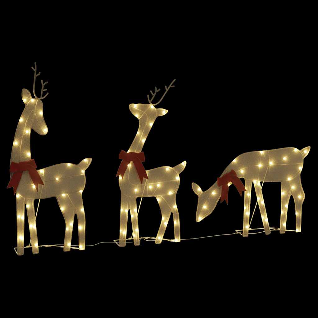 Weihnachtsdeko LED Rentiere 270x7x90 cm Golden Warmweiß