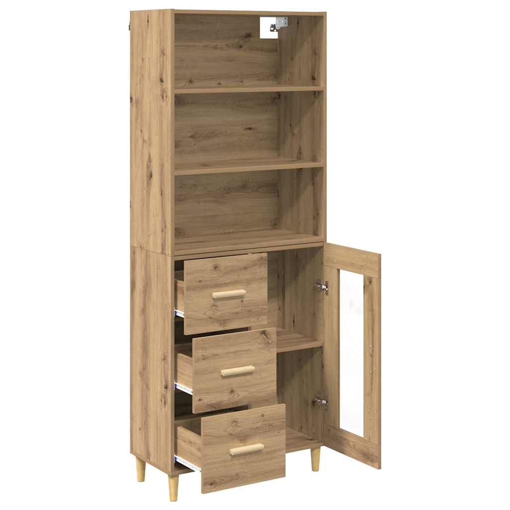 Highboard Altholz 69,5 x 32,5 x 180 cm Holzwerkstoff