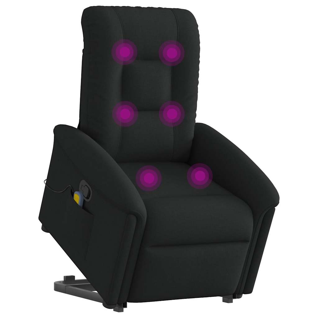 Massagesessel mit Aufstehhilfe Hellgrau Stoff