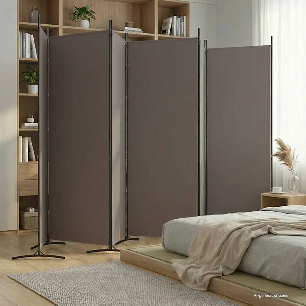 3-tlg. Raumteiler Weiß 260x180 cm Stoff