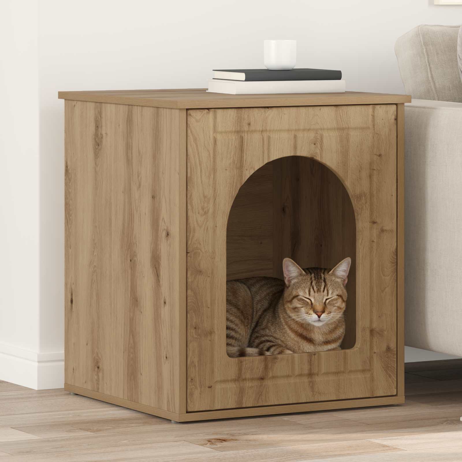 Katzenhaus Weiß 53 x 52 x 62 cm Holzwerkstoff