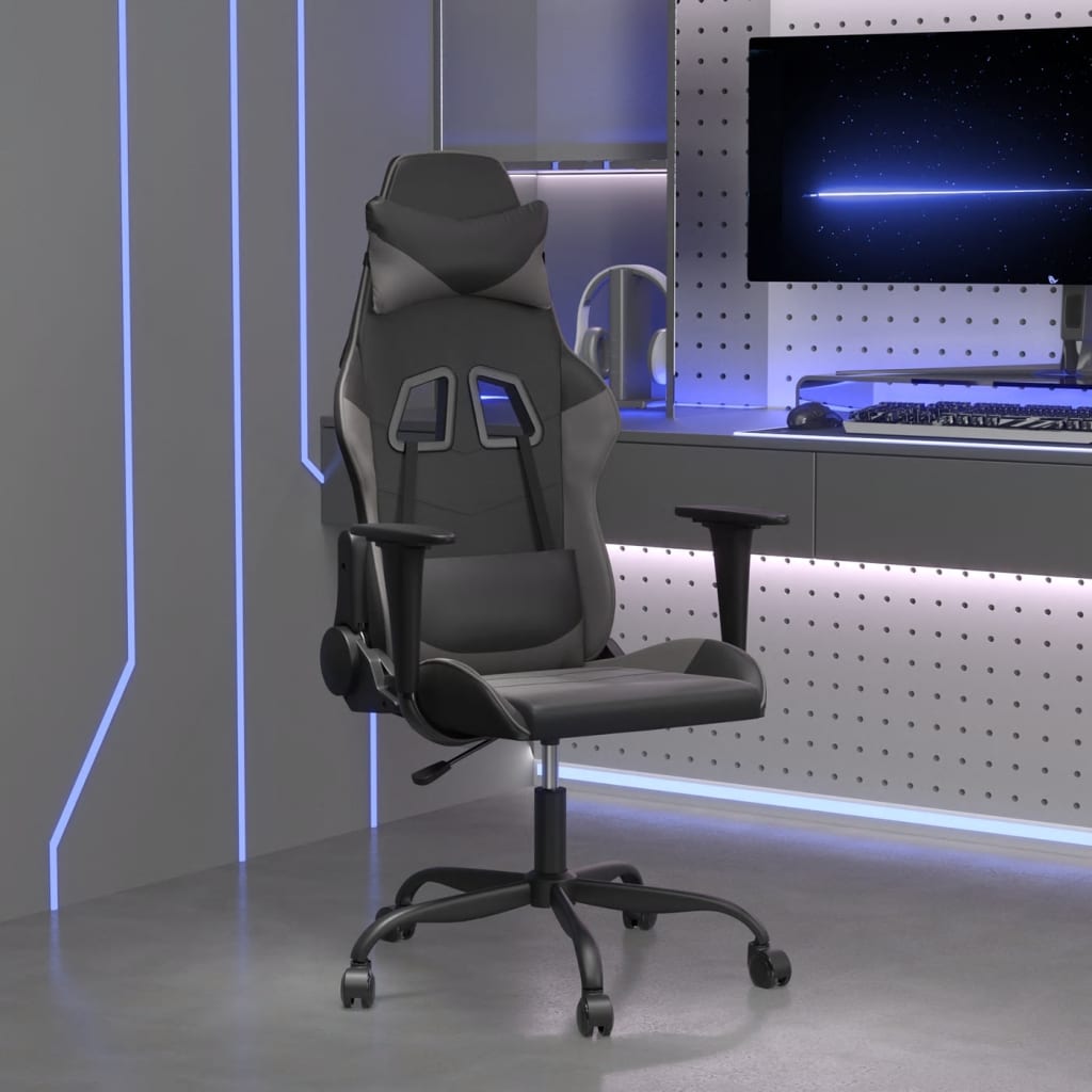 Gaming-Stuhl mit Massagefunktion Schwarz und Rot Kunstleder