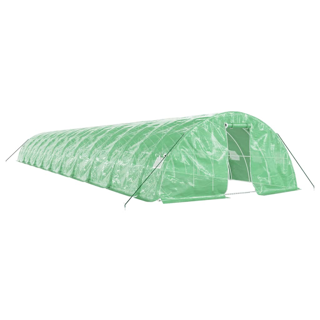 Gewächshaus mit Stahlrahmen Weiß 40 m² 8x5x2,3 m