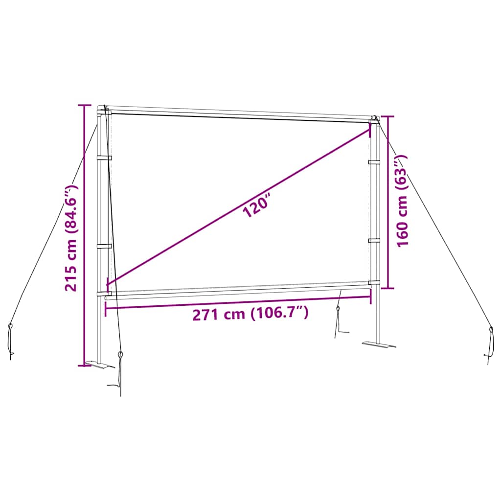 Projektionsleinwand mit Ständern 84 Zoll 4:3