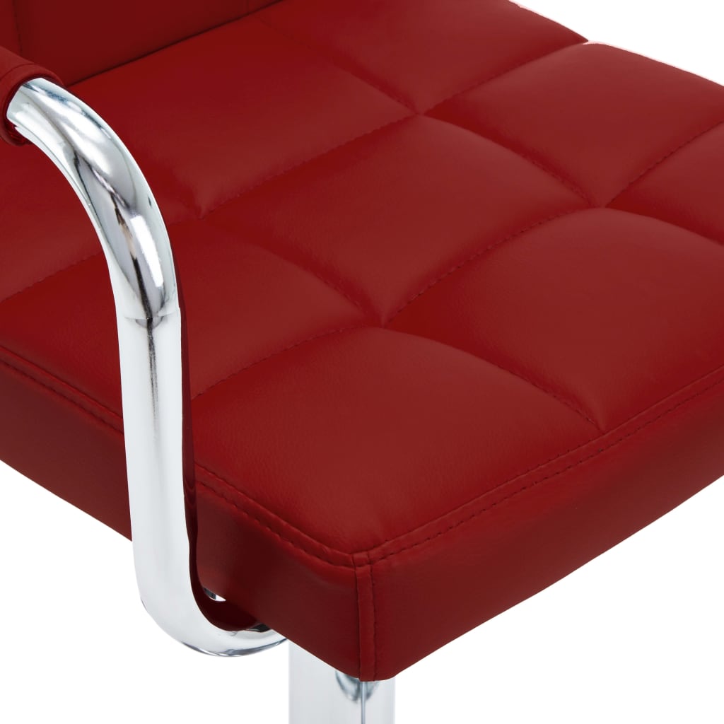 Barhocker 2 Stk. Rot Kunstleder