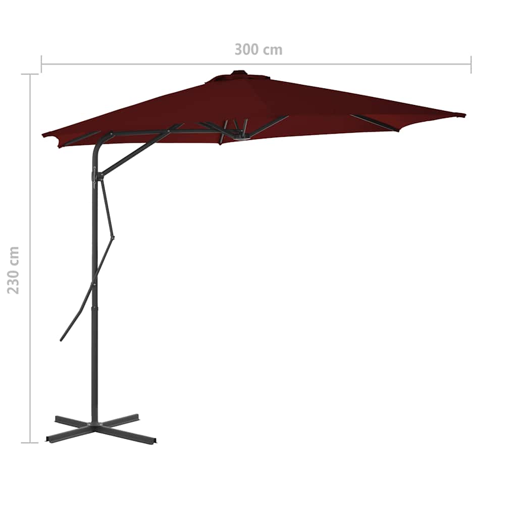 Sonnenschirm mit Stahl-Mast 300 cm Grün