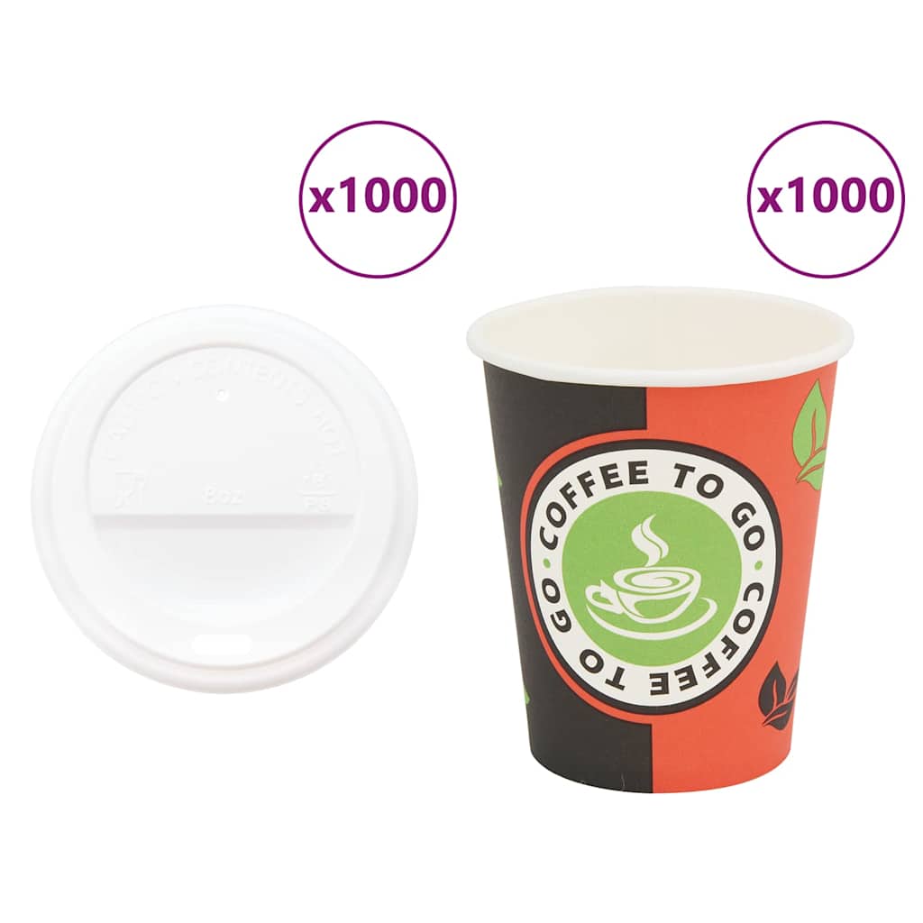 Pappbecher mit Deckeln 1000 Stk. 4oz 120ml