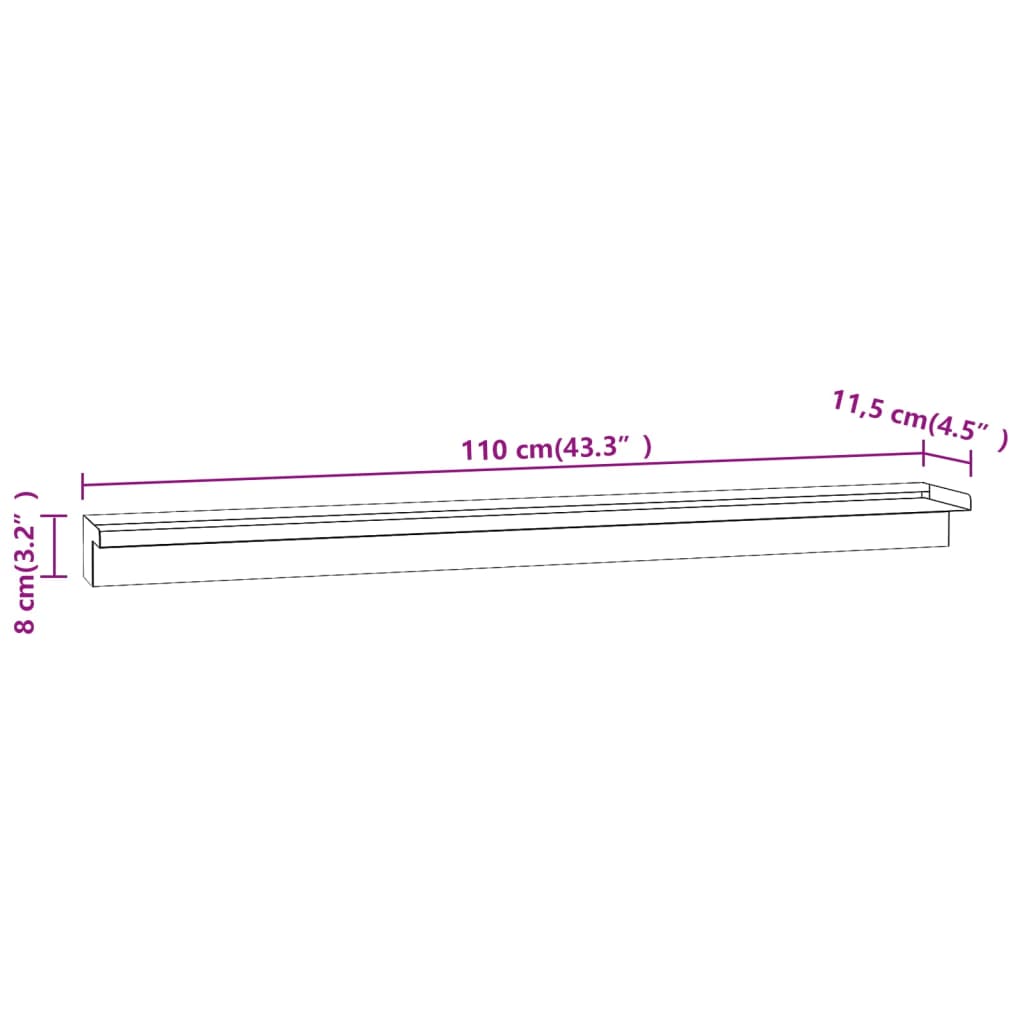 Pool-Wasserfall mit LEDs Edelstahl 110 cm
