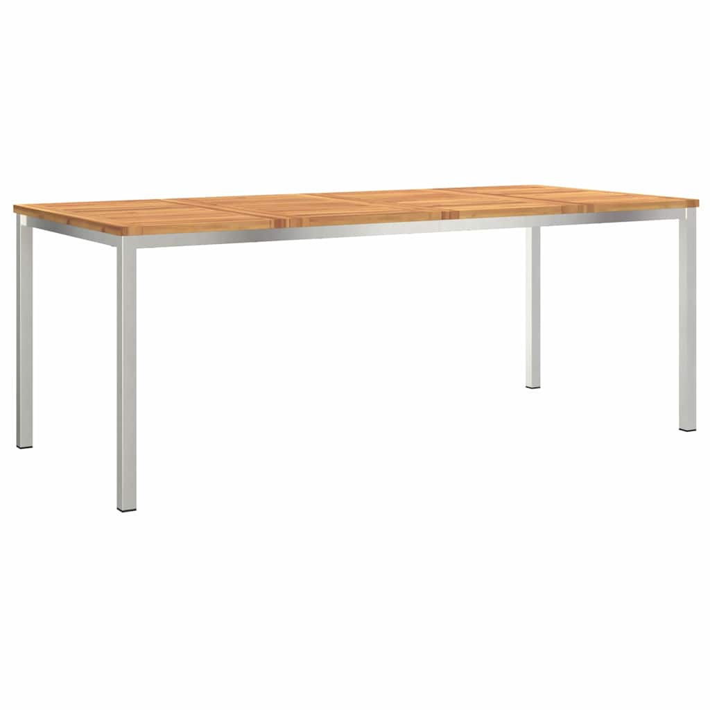 Esstisch 90x90x75 cm Massives Akazienholz und Edelstahl
