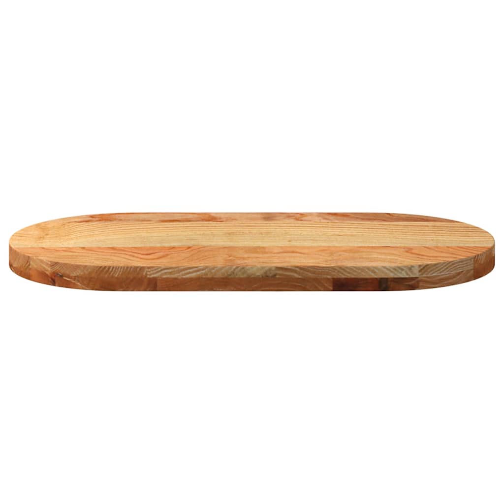 Tischplatte 80x40x2 cm Massivholz Eiche Oval