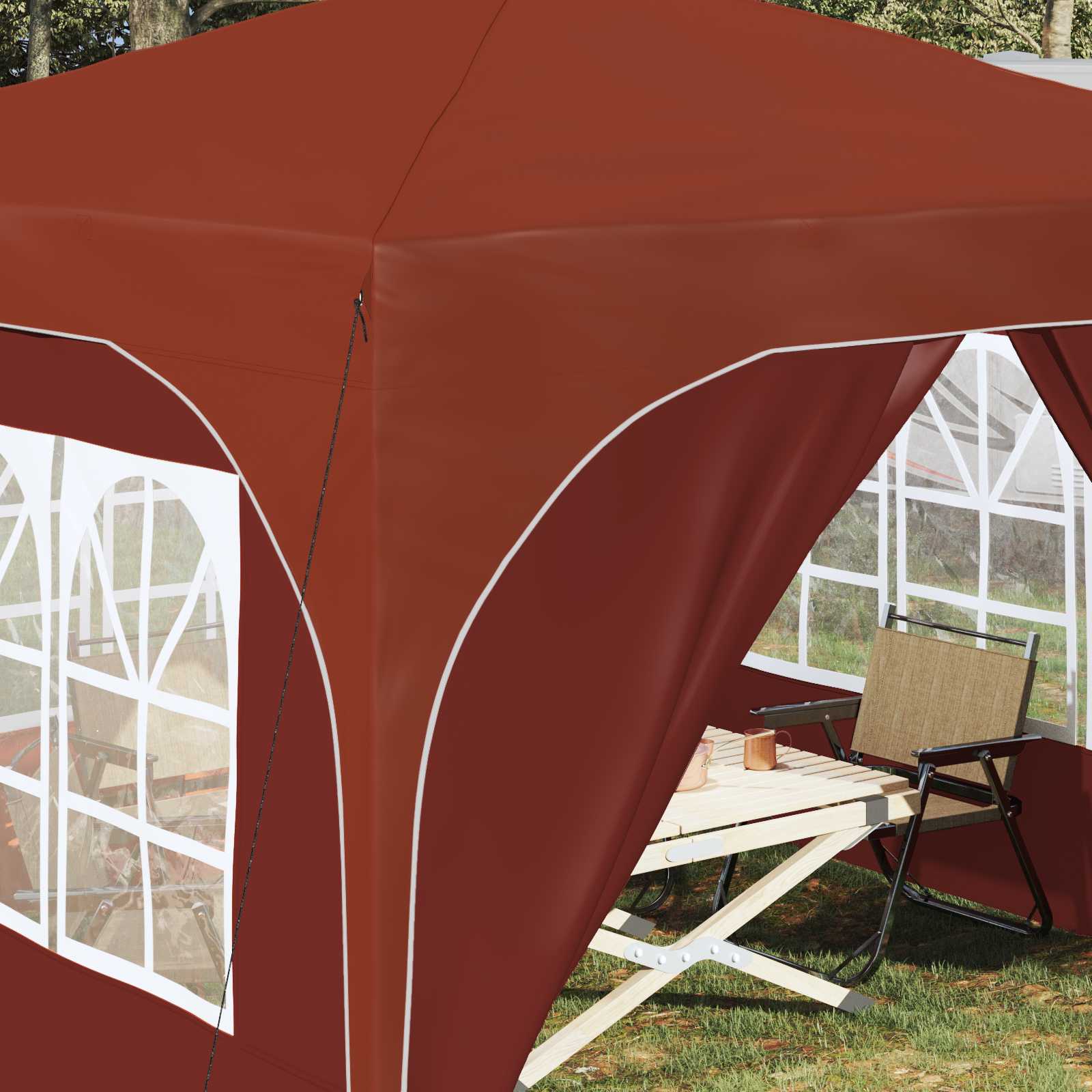Pop-up Partyzelt 290 x 290 x 245 cm Creme