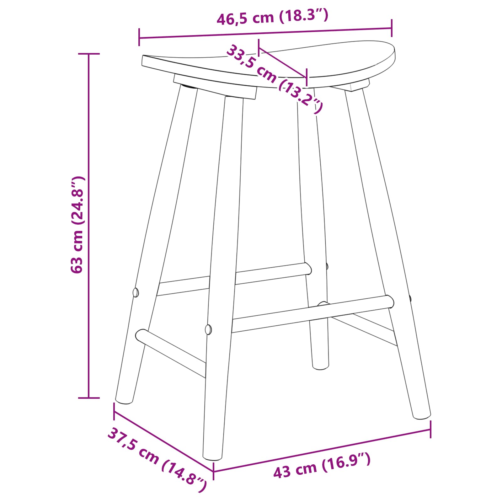 Esszimmerstühle 2 pcs Hellbraun 46 x 37 x 63 cm