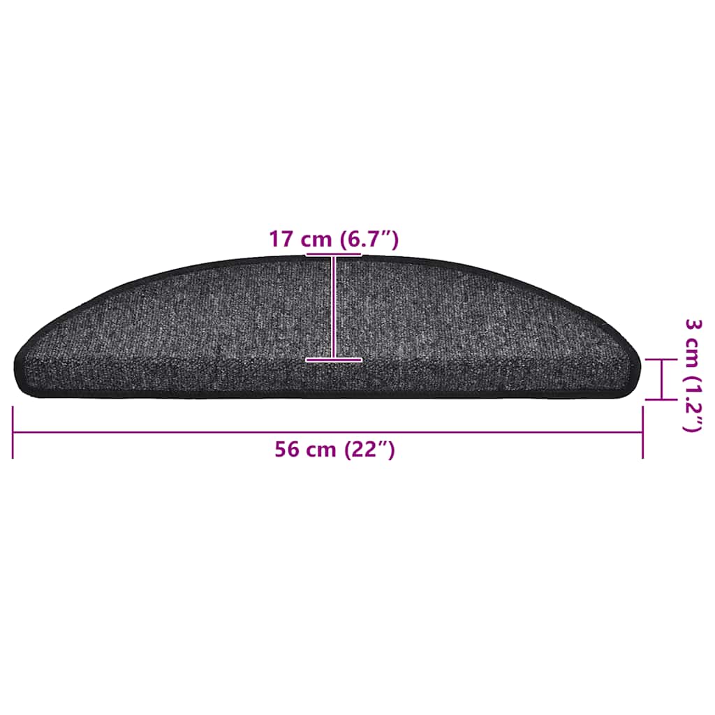 Stufenmatten 15 Stk. 56x17x3 cm Anthrazit Halbrund