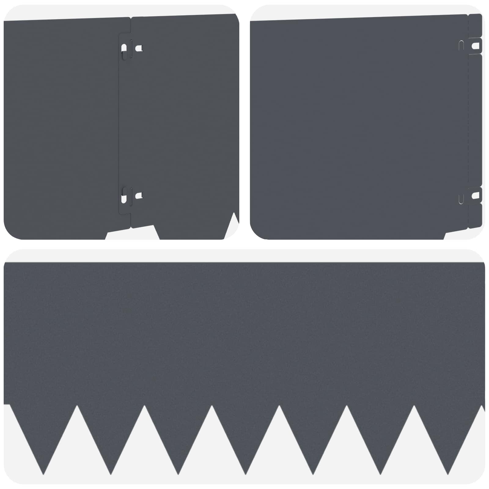 Raseneinfassung 10 pcs Länge Höhe 103 x 15 cm Stahl Schwarz