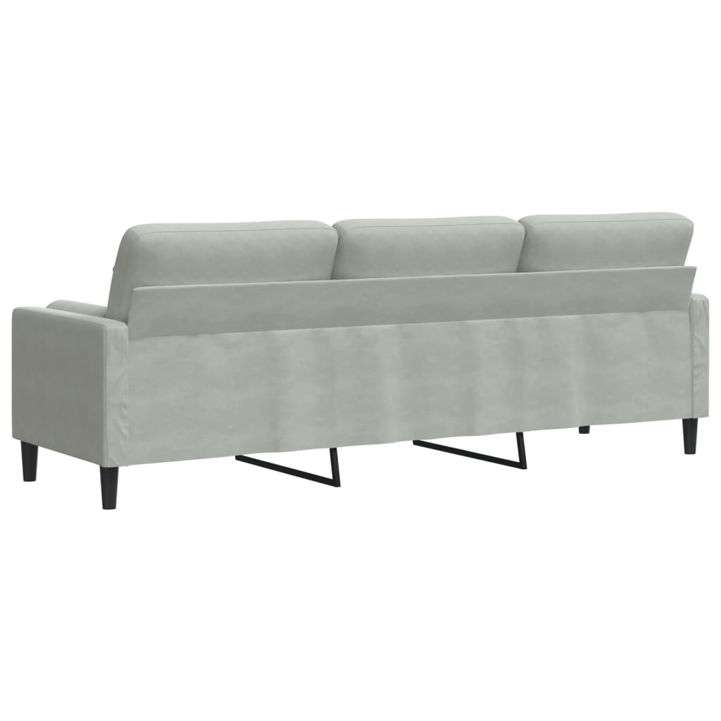 2-Sitzer-Sofa mit Zierkissen Hellgrau 120 cm Samt