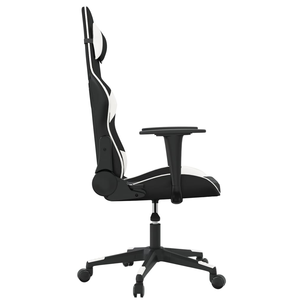 Gaming-Stuhl mit Massagefunktion Schwarz und Blau Kunstleder