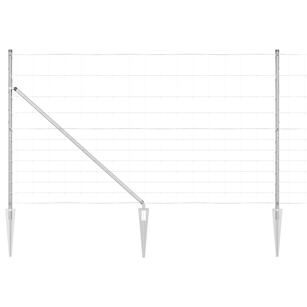 Ground Fix Geschweißter Drahtzaun 25 x 0,8 m Silber Netz