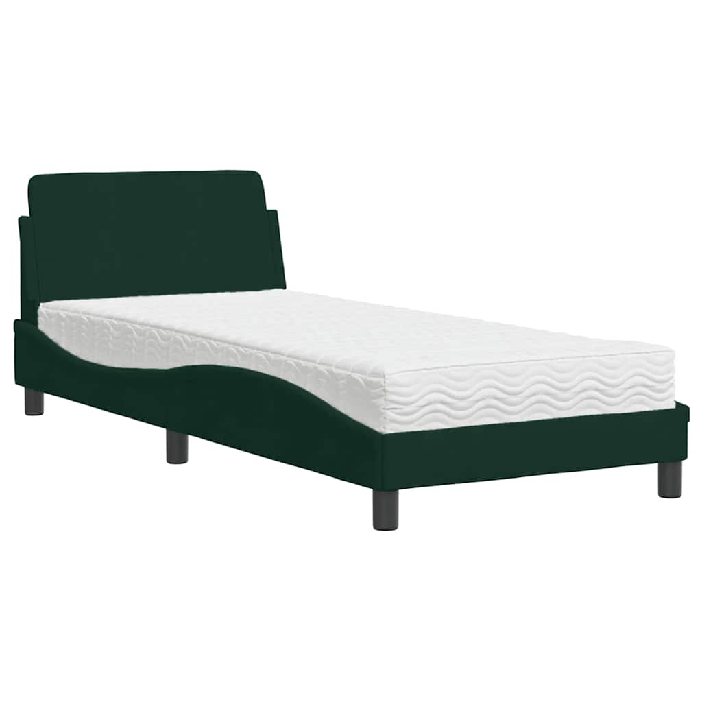 Bett mit Matratze "Dover" Hellgrau 80x200 cm Samt