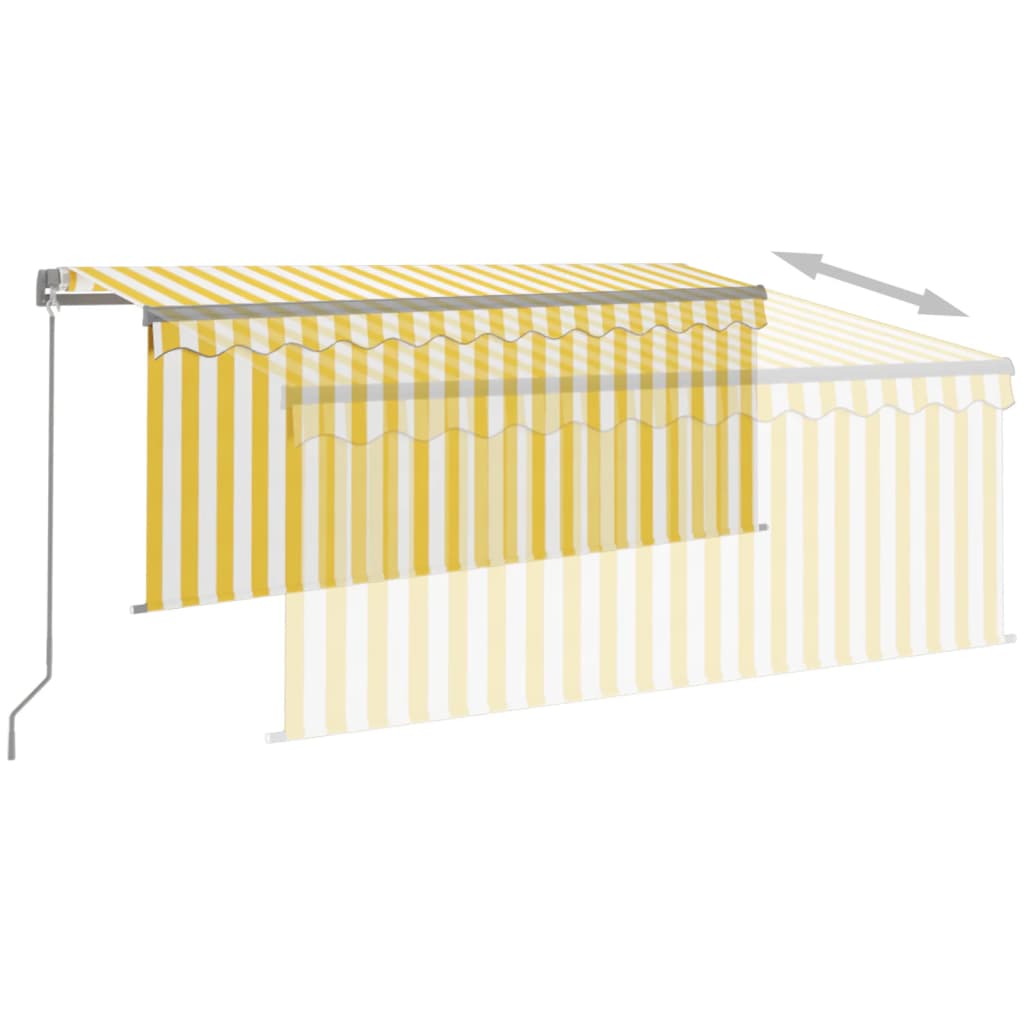 Markise Manuell Einziehbar mit Rollo 3x2,5 m Creme