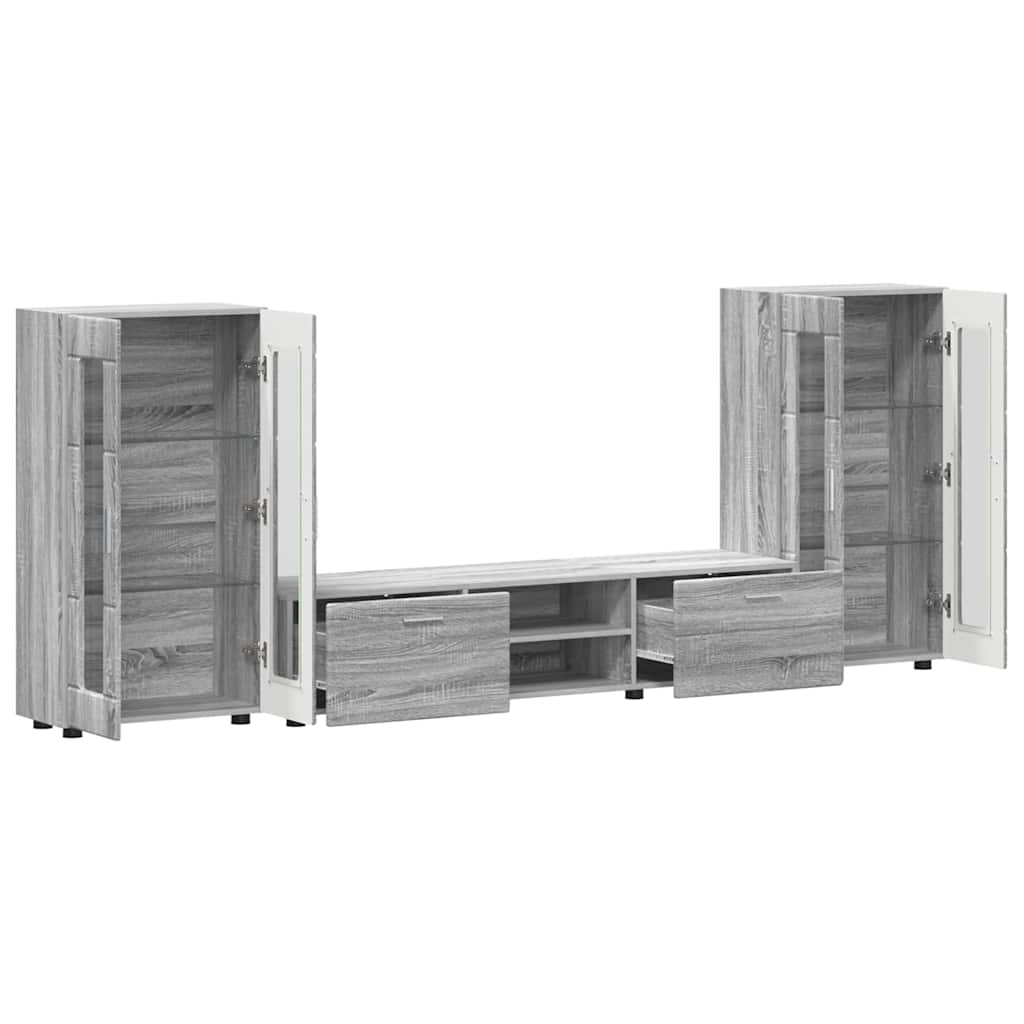 Highboard mit Regal FLORIN Weiß 60 x 35 x 182 cm Holzwerkstoff