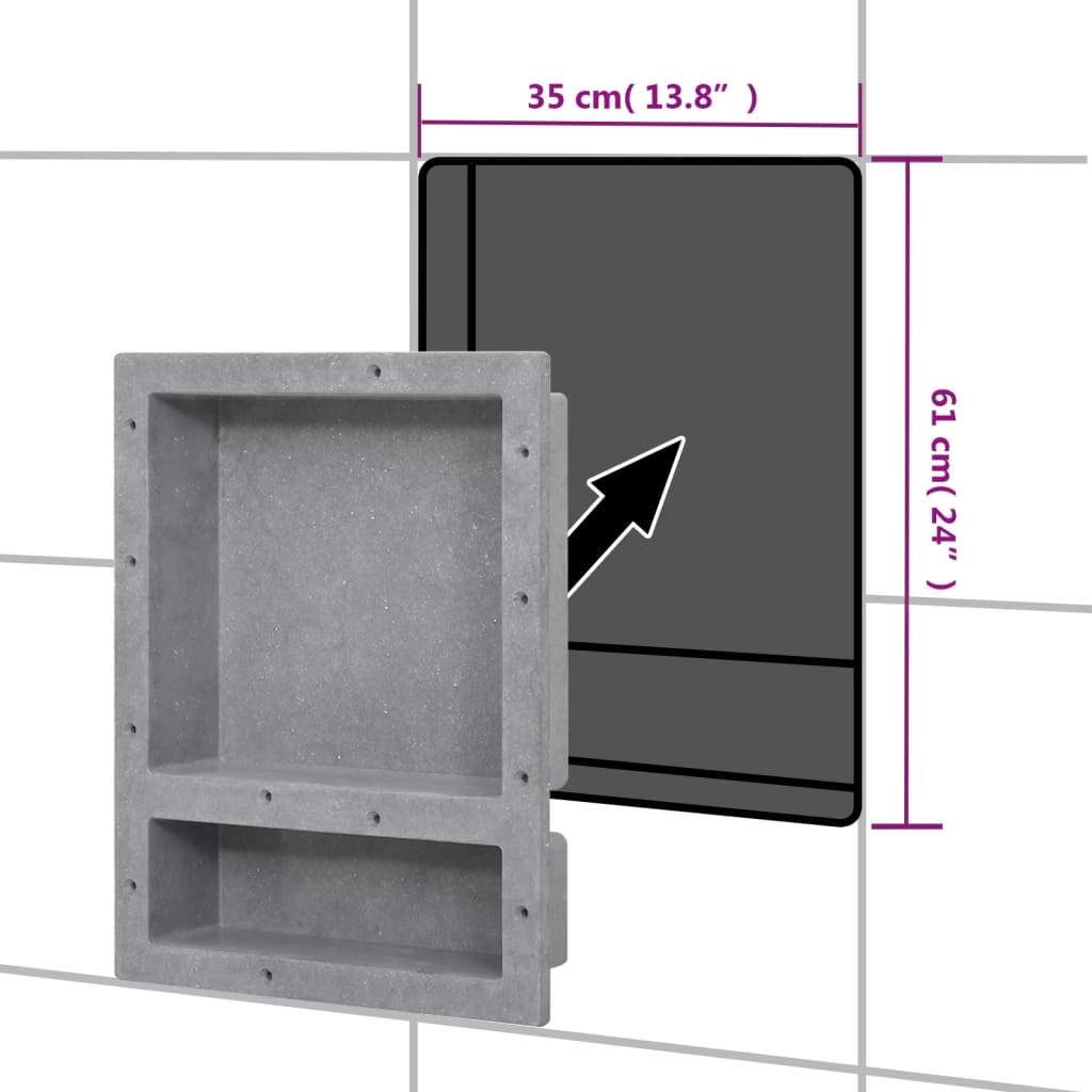 Duschnische Mattgrau 41x36x10 cm