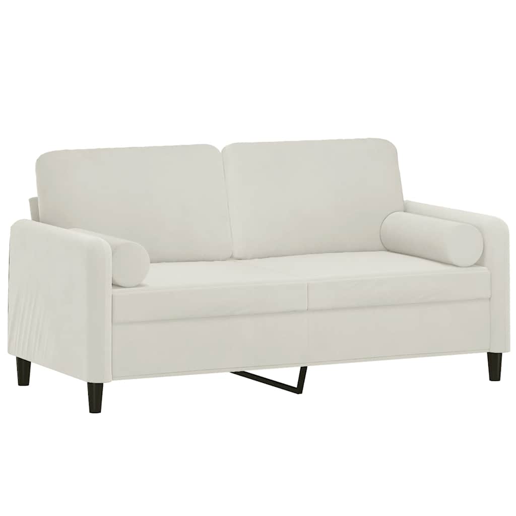 2-Sitzer-Sofa mit Zierkissen Dunkelgrün 120 cm Samt