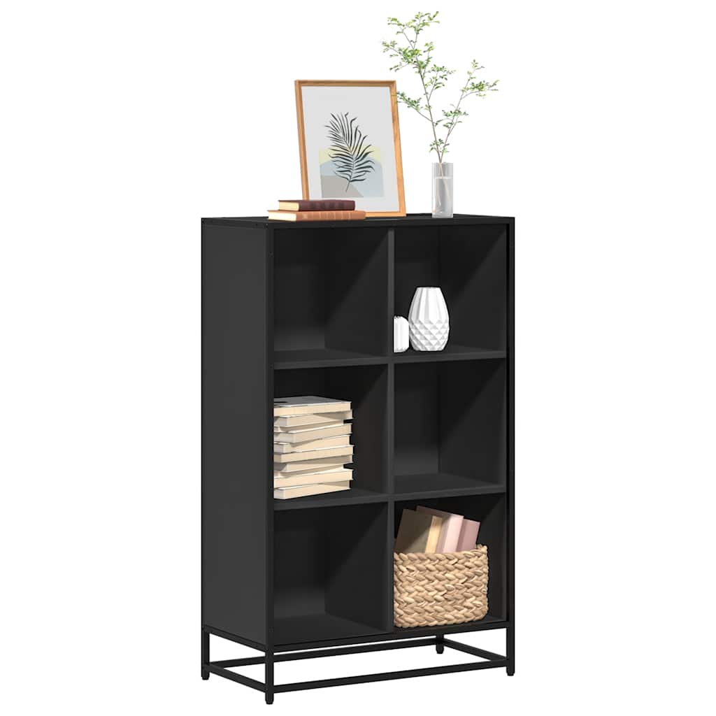 Bücherregal Schwarz 97,5x33x107,5 cm Holzwerkstoff und Metall