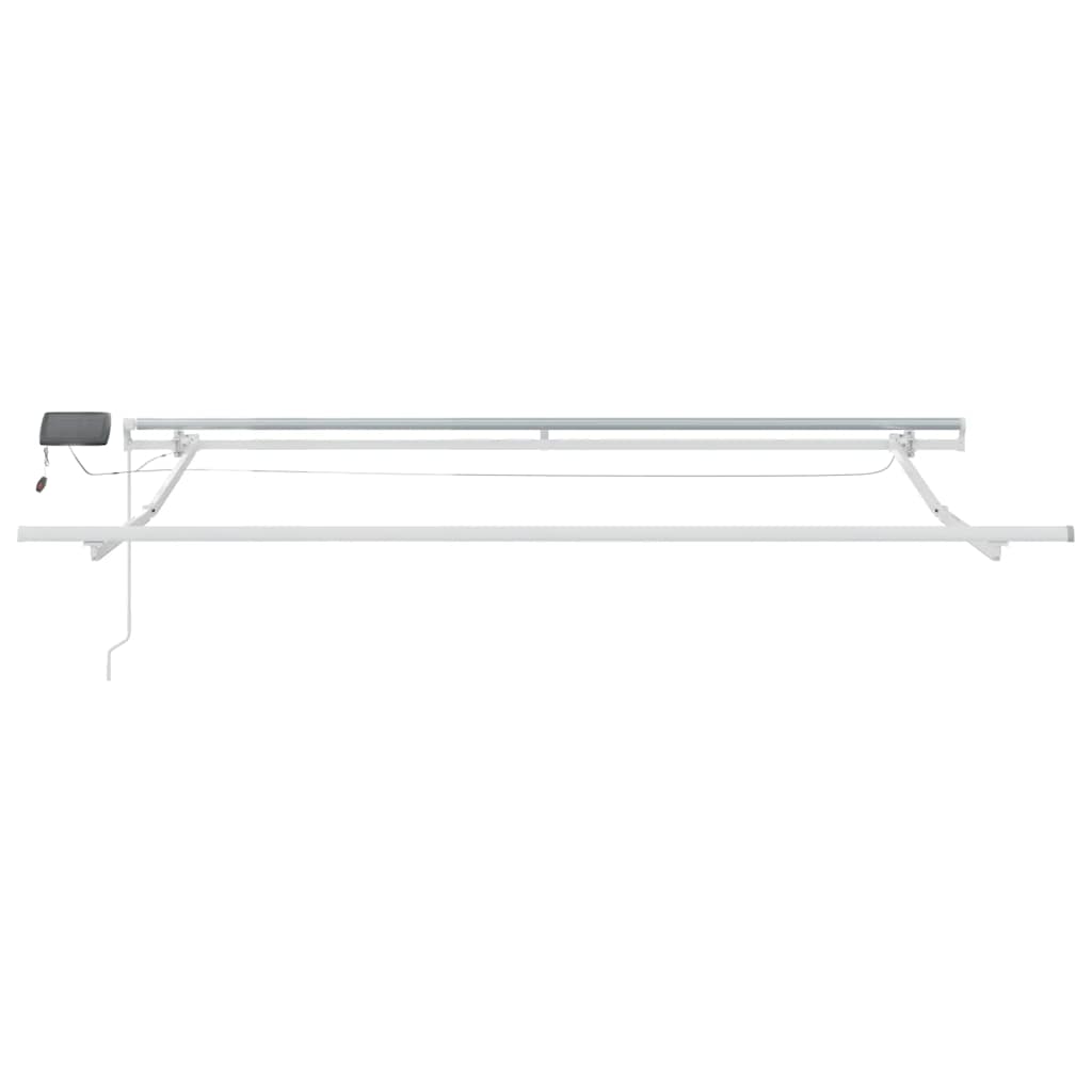 Markise Manuell Einziehbar mit LED 300x250 cm Blau und Weiß