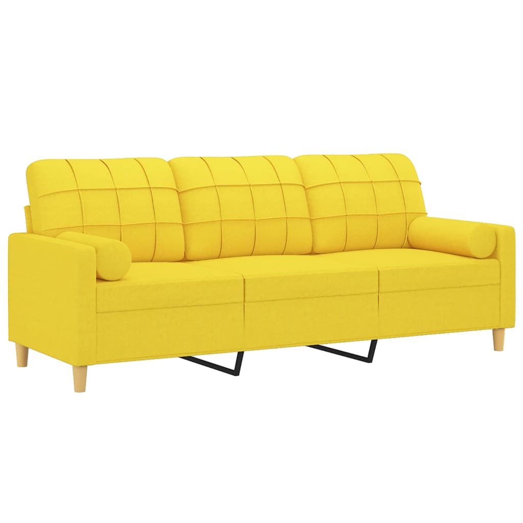 2-Sitzer-Sofa mit Zierkissen Braun 120 cm Stoff