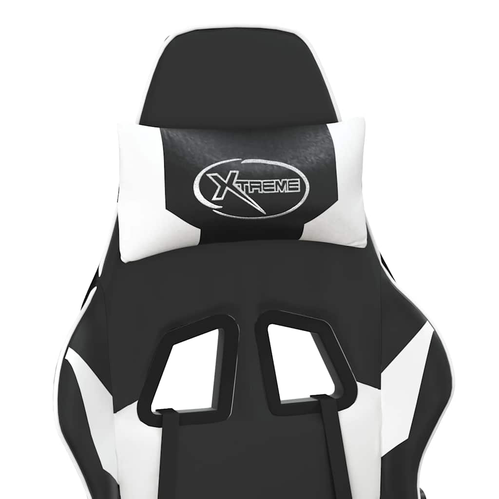 Gaming-Stuhl mit Massagefunktion Schwarz und Blau Kunstleder