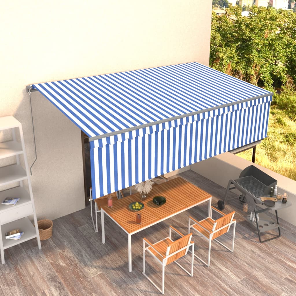 Markise Manuell Einziehbar mit Rollo 3x2,5 m Creme